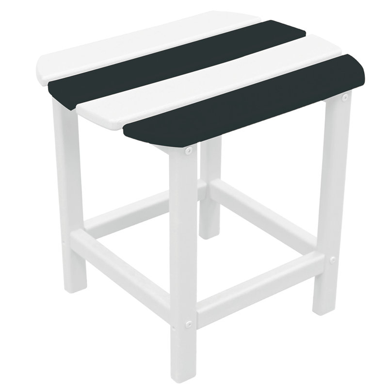 St Charles Square Outdoor Side Table , 15.00'' in. W in. D, Zebra/White