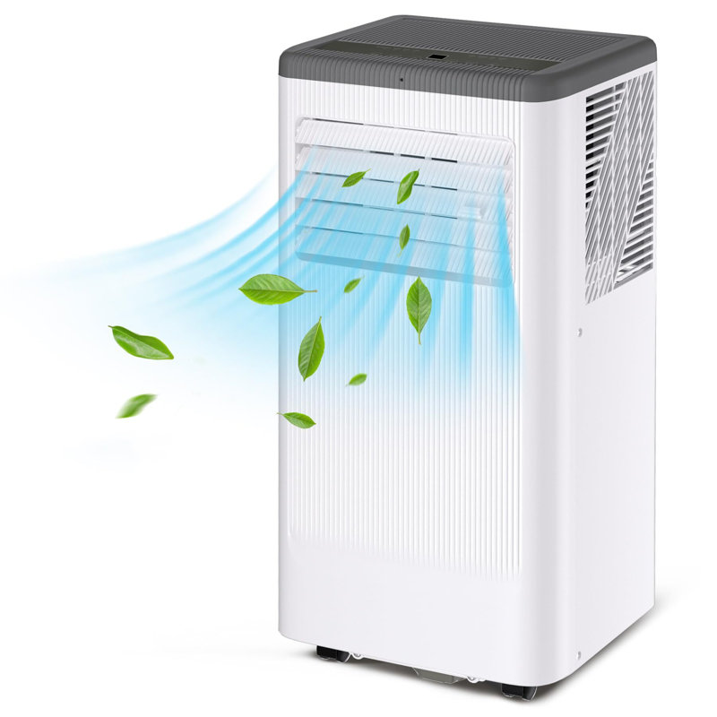 10,000 BTU Portable Air Conditioner for 560 Sq.Ft Rooms - 3-in-1 Cooling w/ Dehumidifier, Fan / Sleep Mode, Includes Remote Control, Window Kit / Wheels (Low Noise Design)