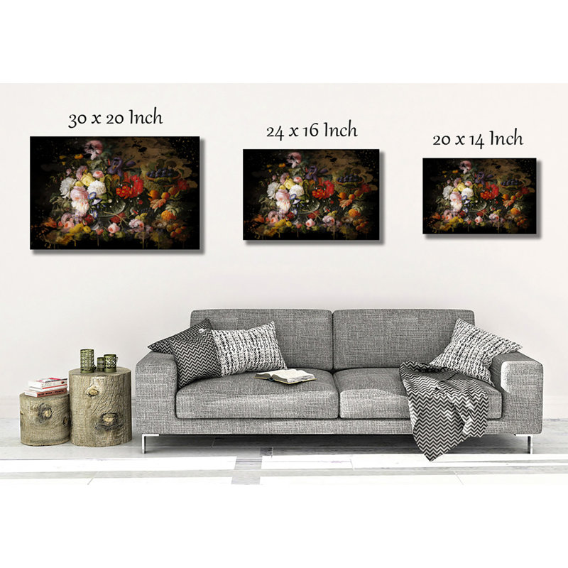 Still Life Flowers - Wrapped Canvas, 50cm H x 76cm W