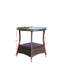 Table basse d'extérieur en verre trempé - PE et fer, 53 x 53 x 53 cm, brun, assemblage requis. Table de patio ronde avec plateau transparent de 53 x 53 x 53 cm, brun et verre trempé inclus.