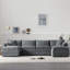 Canapé modulaire en forme de U en chenille de 136 po avec repose-pieds mobile Cloud-630628799