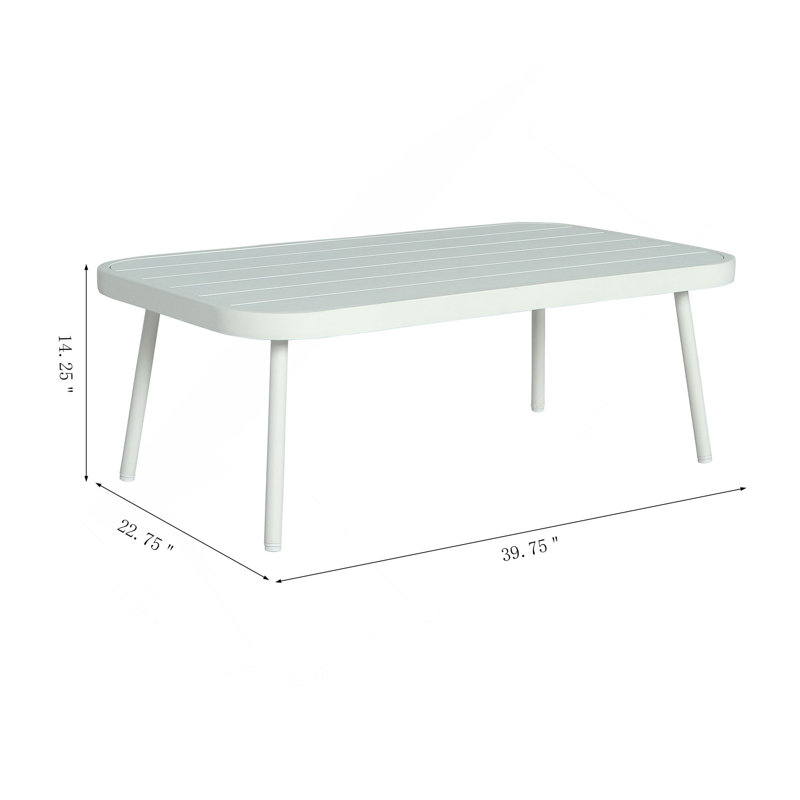 Causeuse et table en acier Mariano, Gris, Blanc cassé / blanc