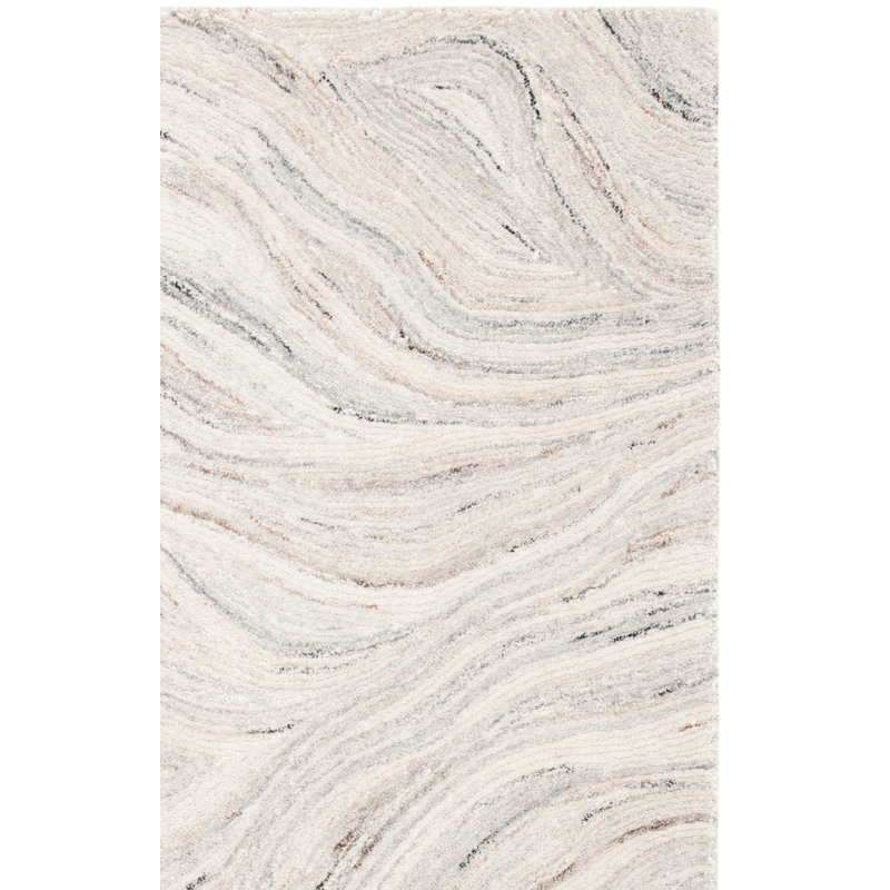 Tapis abstrait en laine et coton touffeté à la main Ymir, Rectangle 10 pi x 14 pi