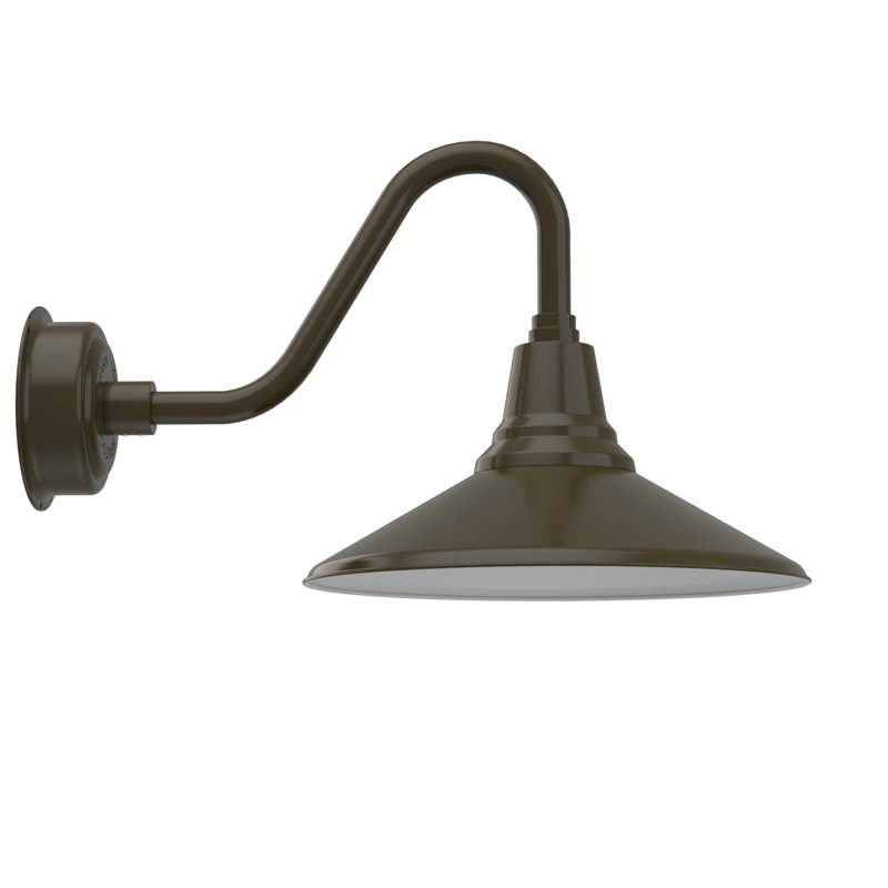 Luminaire de grange d'extérieur Albali, Bronze acajou, H 14,32 po x l 16 po x P 24,25 po