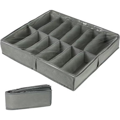 Under Bed Shoe Storage Organiser, Folding Under Bed Shoe Box With Transparent Lid Fits 12 Pairs Total - Underbed Storage Solution (1 Pcs)