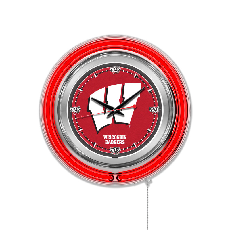 Horloge murale 15 po NCAA, W de Wisconsin