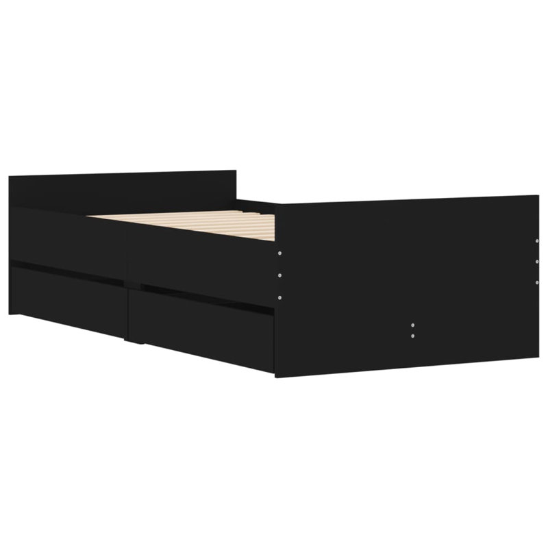 Nyarie Bed, Small Single ( 75 x 190 cm), Black