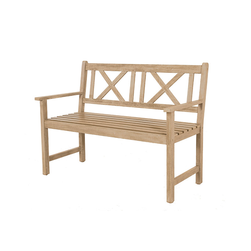 Aarlo Solid Wood Acacia Outdoor Bench, Light Teak, 90 H x 150 W x 61 D cm