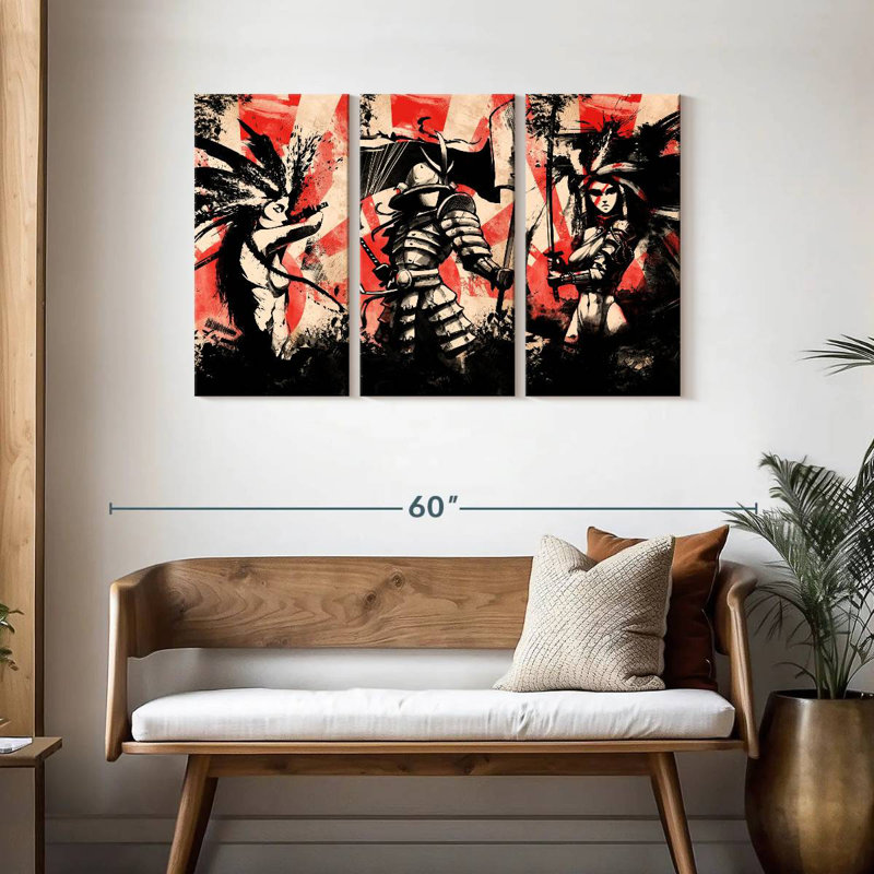 Leisha Samurai Warrior Trio, H 28 po x l 45 po