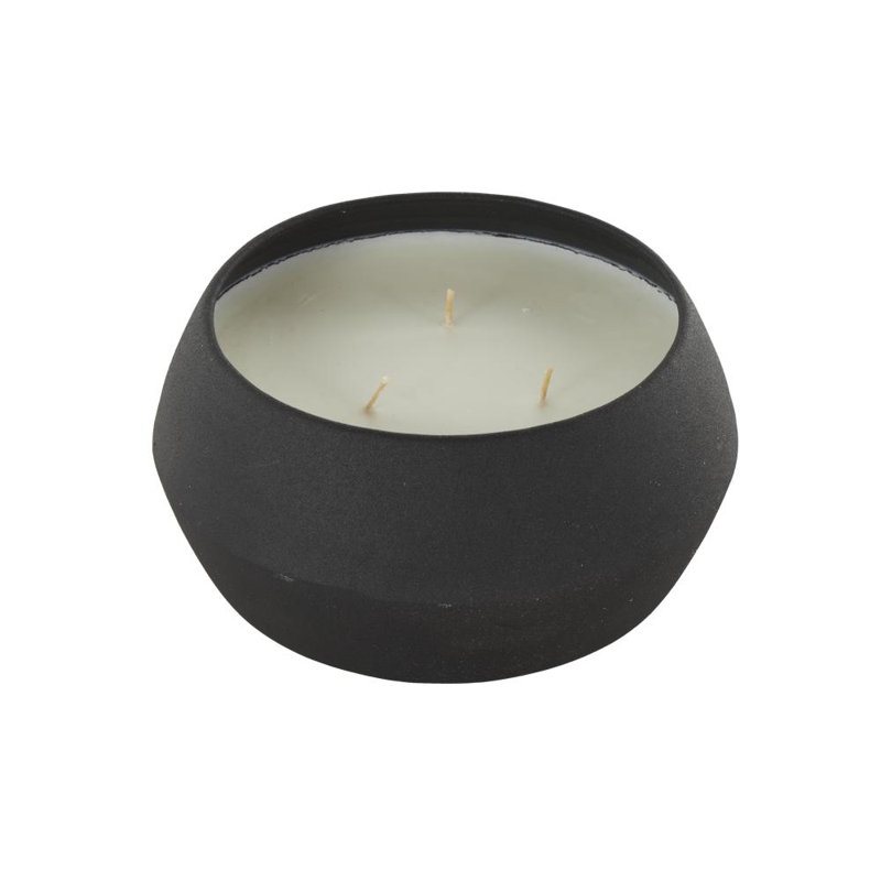 Cole And Grey Metal Creamy Vanilla Swirl Scented Textured 30Oz 3 Wick Candle With White Wax