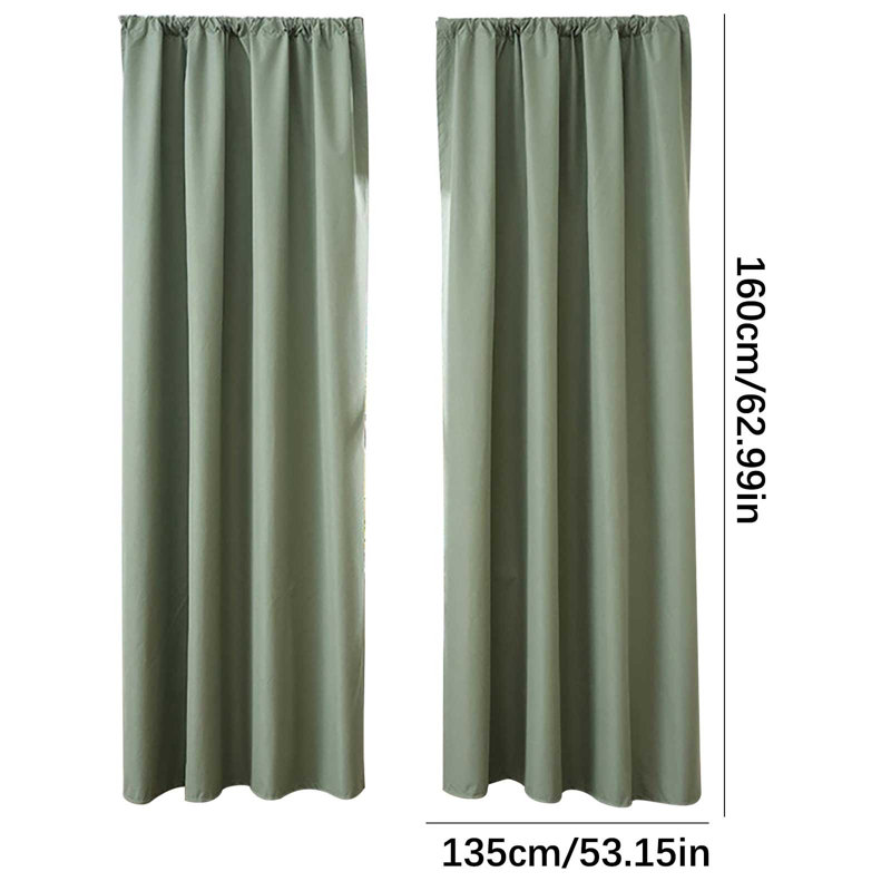 Kbndieu Curtains Heat Insulation Energy Saving Bedroom and Kitchen Curtains Scandinavian Solid Colour Silk Curtains, GNS