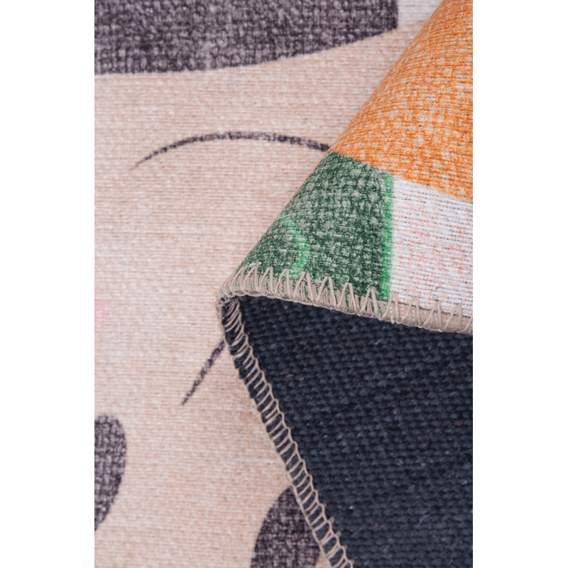 Tapis décoratif mignons animaux colorés pour enfants, Rectangle 3 pi 10 po x 5 pi 3 po