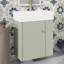 Meuble-lavabo flottant de 21,6 po de style moderne avec lavabo en céramique et rangement à droite, idéal pour les petites salles de bain-530158343