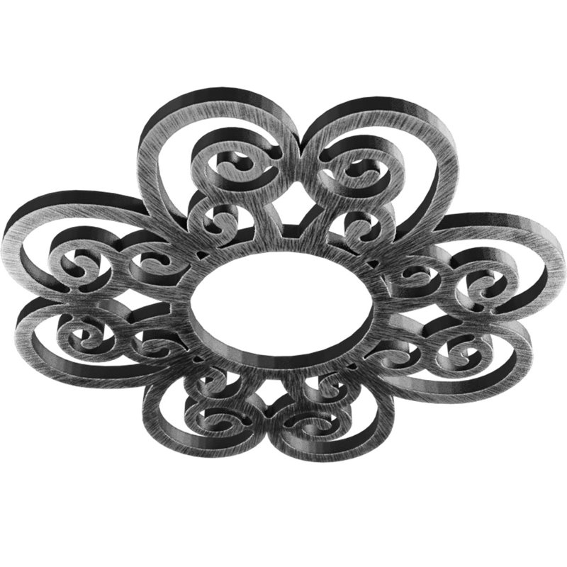 Médaillon de plafond de 30 po x P 10 po x P 10 po x P 1,5 po Cohen, H 30 po x l 30 po x P 1 po, Argent antique