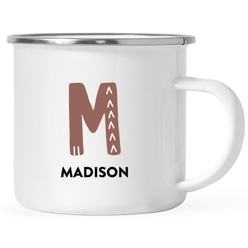 Tasse à café personnalisée en forme de monogramme personnalisée avec lettres A-Z et monogramme personnalisé Boho, Oui