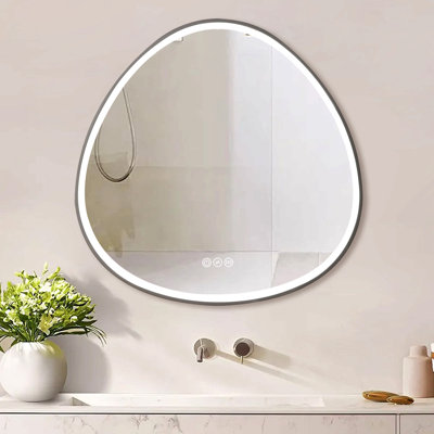 32 po x 32 po Miroir gris