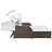 Double Sun Lounger Patio 2-Person Sun Lounger with Canopy Poly Rattan-1645588106
