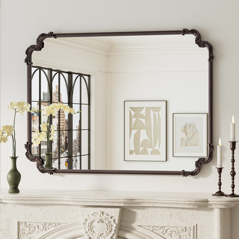 Miroir mural Genan, 40 po x 30 po, Bronze Antique