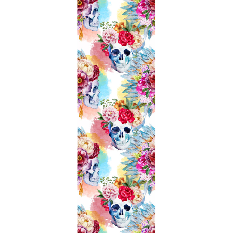 Rouleau de papier peint adhésif à motif de crâne aquarelle amovible L 10 pi x l 25 po Homewood