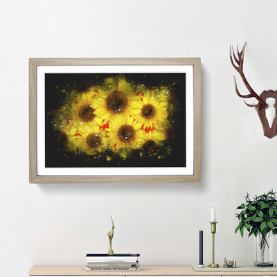 Wall of Yellow Sunflowers - Picture Frame Graphic Art Print