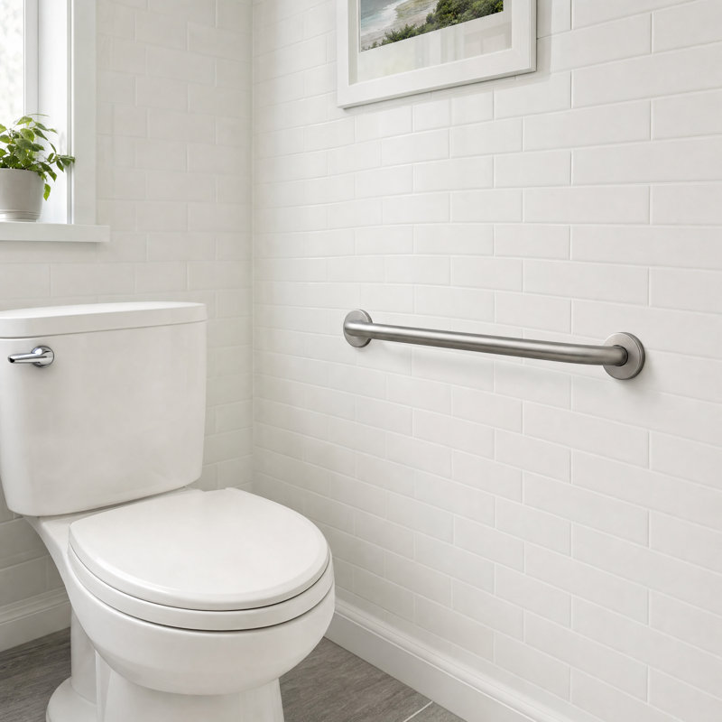24in Bathroom Grab Bar, Polished Nickel