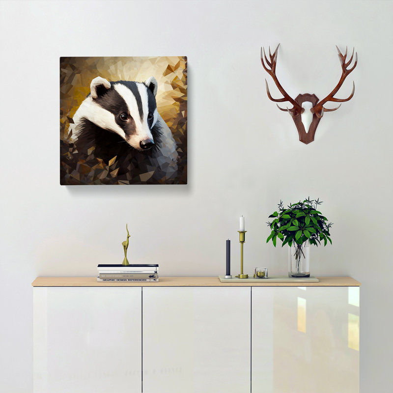 Badger Cubism No.3 - Print, 50cm H x 50cm W x 3cm D
