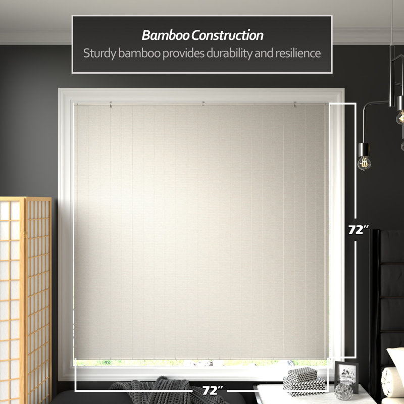 Bamboo Window Shade Blind - White, 72"W x 72"L