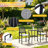Modern Patio Bar Sets, Steel Rattan Compact 3 Piece Set For Entertaining