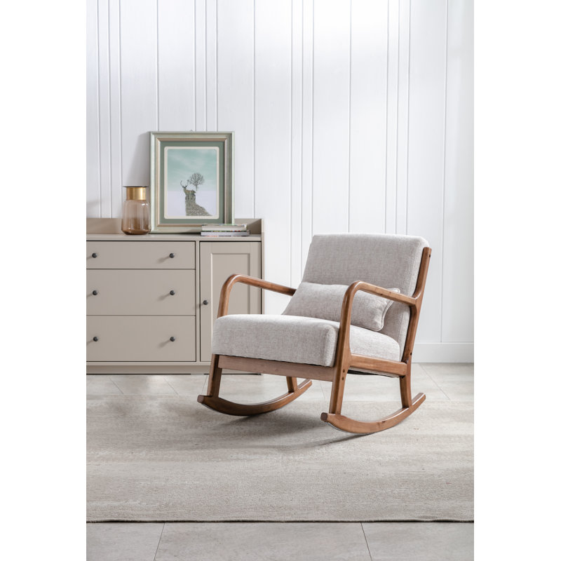 Wagar Soft Boucle Rocking Armchair, Natural