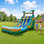Toboggan aquatique gonflable Herokiddo Tropical Breeze de 7 m (23 pi) en vinyle marbré de qualité commerciale, à double voie, avec piscine intégrée et système de drainage, pour enfants et adultes (avec souffleur), pour l'intérieur et l'extérieur, idéal pour les fêtes d'anniversaire, location de qualité, grand gonflable, toutes saisons
