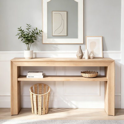 Wood Isao with Storage Shelf