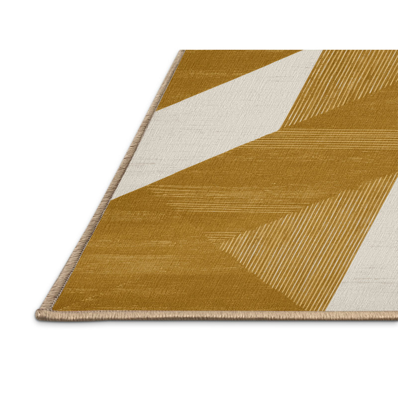 Tapis botanique brun lavable à la machine, Rond 4 pi