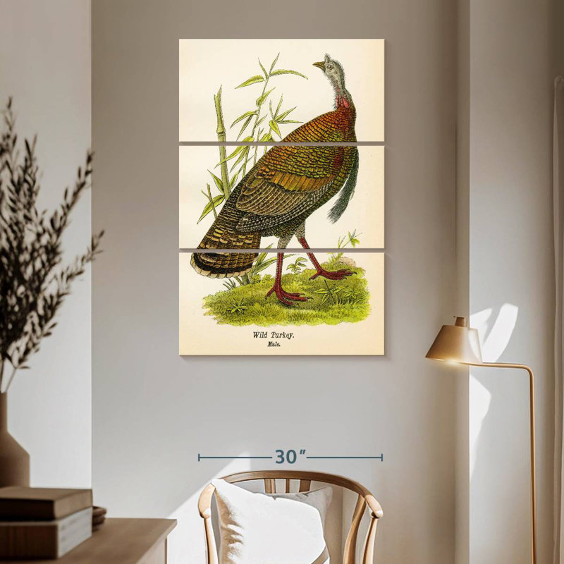 Brampt Wild Turkey Lithograph, 65" H x 42" W