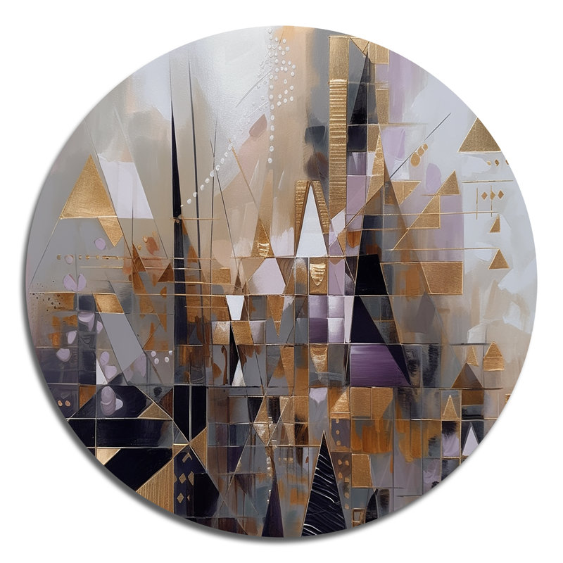 «Soft Color Composition II», art mural rond abstrait géométrique sur métal, H 36 po x l 36 po x P 1 po