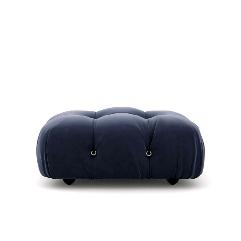 Repose-pieds Bubble - velours bleu nuit
