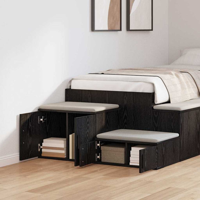 Storage Cabinet 118 X 41 X 40 Cm Engineered Wood, Black Oak