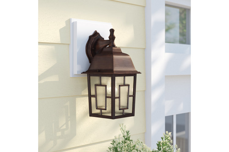 Payeur 12.25" H Hammered Glass Outdoor Wall Lantern