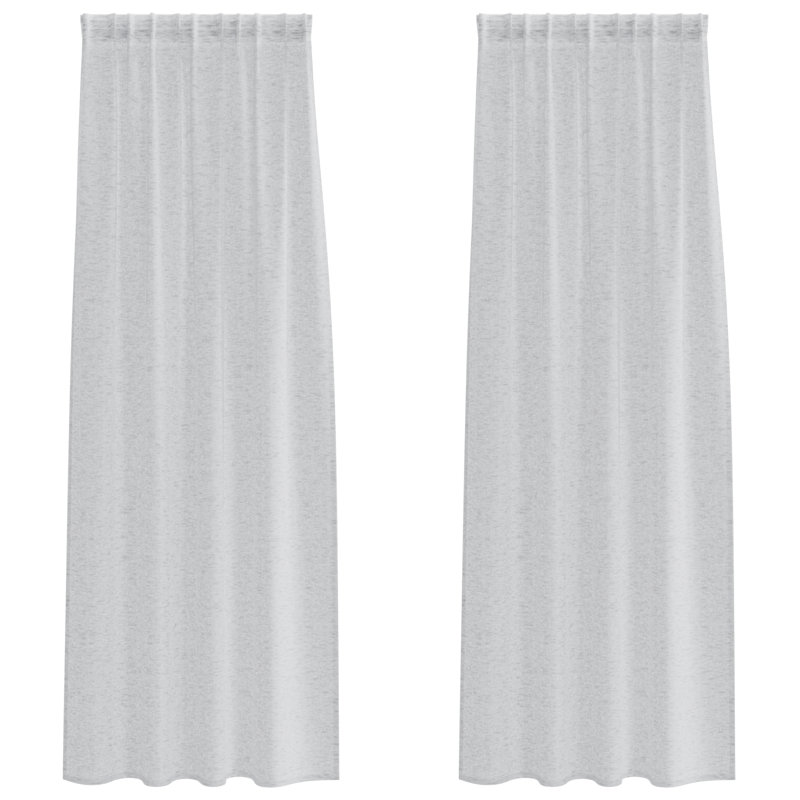 Suzzy Semi Sheer Curtain Pair, 225cm Width x 140cm Drop, Light Grey