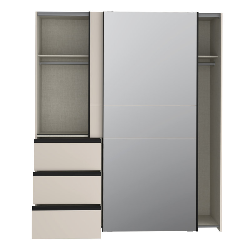 Kavalli 2 Door Sliding Wardrobe, Cashmere (Beige)