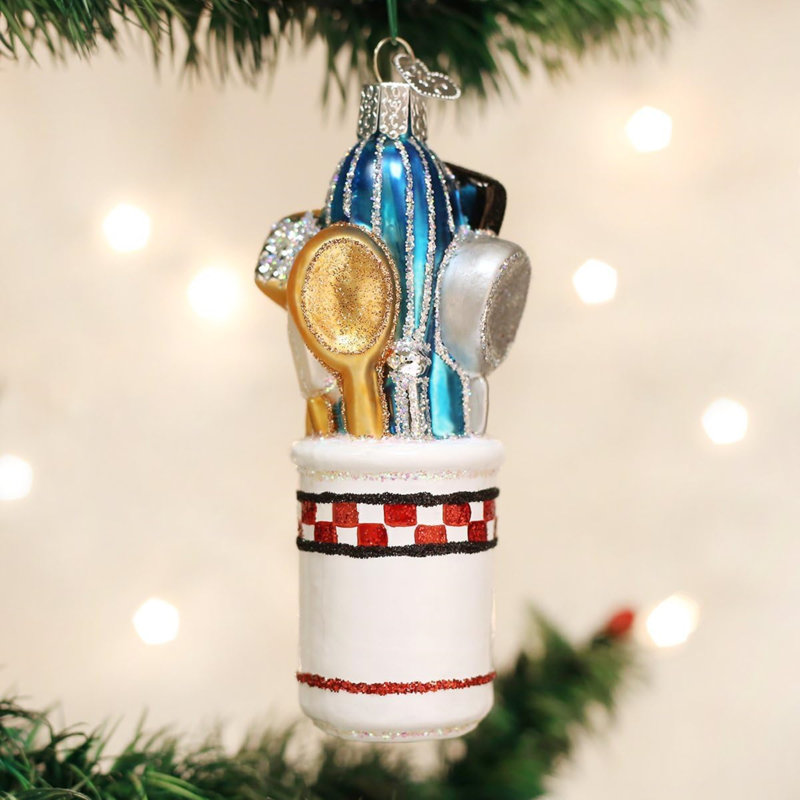 Ornement de Noël en verre soufflé Old World pour arbre de Noël, ustensiles de cuisine