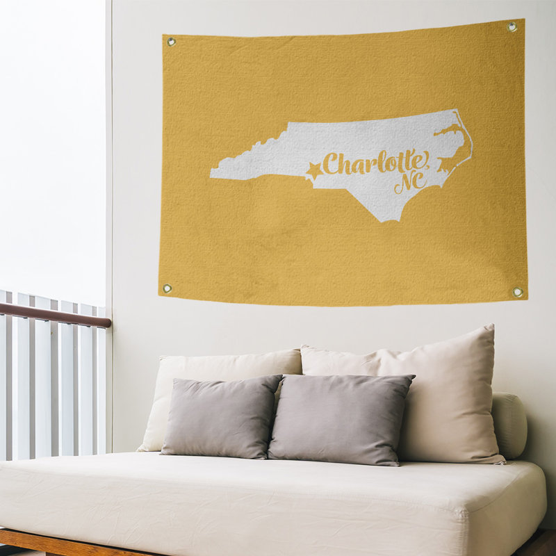 Polyester Tapestry, 26" H x 36" W, Yellow