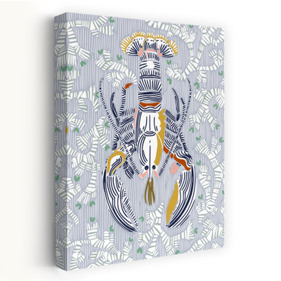 Elegant Blue Lobster by Annick - Wrapped Canvas Print