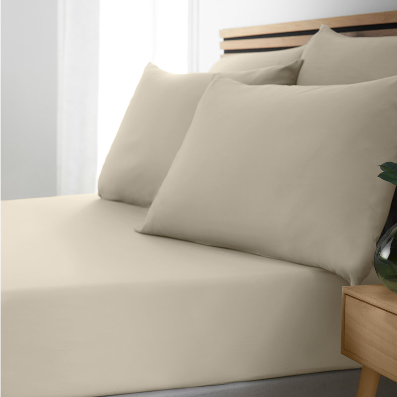 So Soft Easy Iron Fitted Sheet, Kingsize (5'), Beige