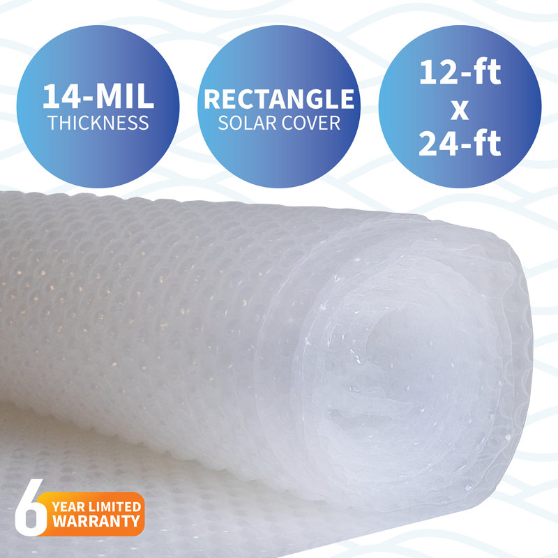 Solar Blanket for Rectangular In-Ground Pools - Clear, 12' x 24'