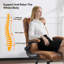 Chaise de bureau pivotante à dossier moyen l 28 po avec accoudoirs réglables-1622752968