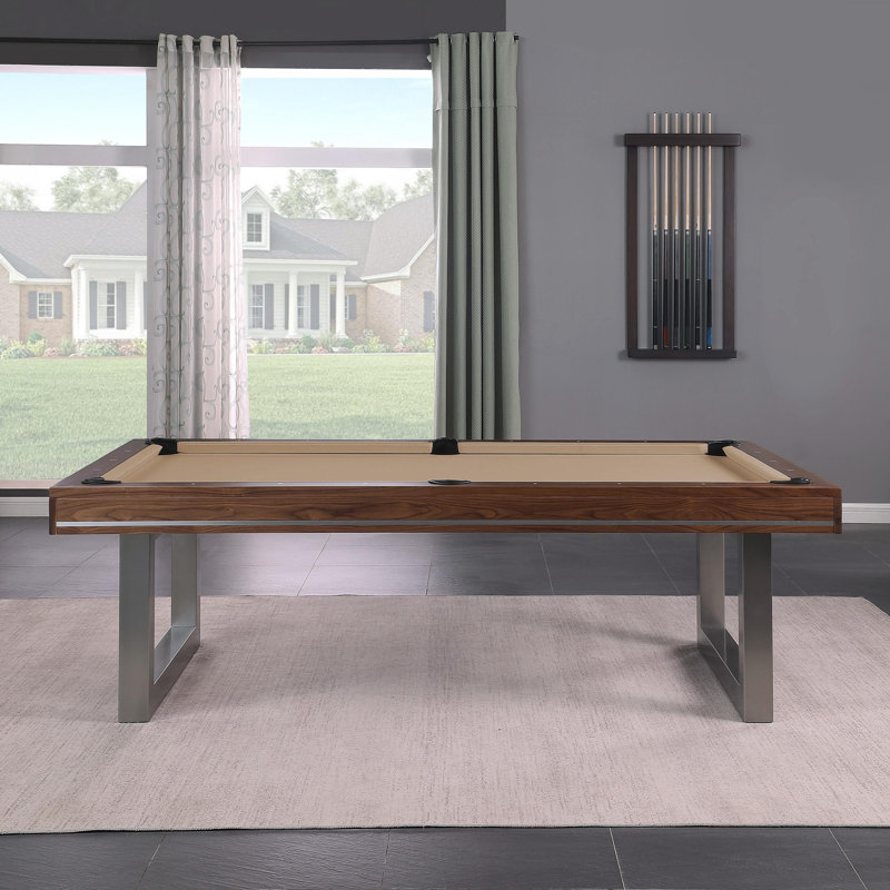 Table de billard en bois massif avec plateau de salle à manger Harmony, Chameau, Noyer naturel, 7'