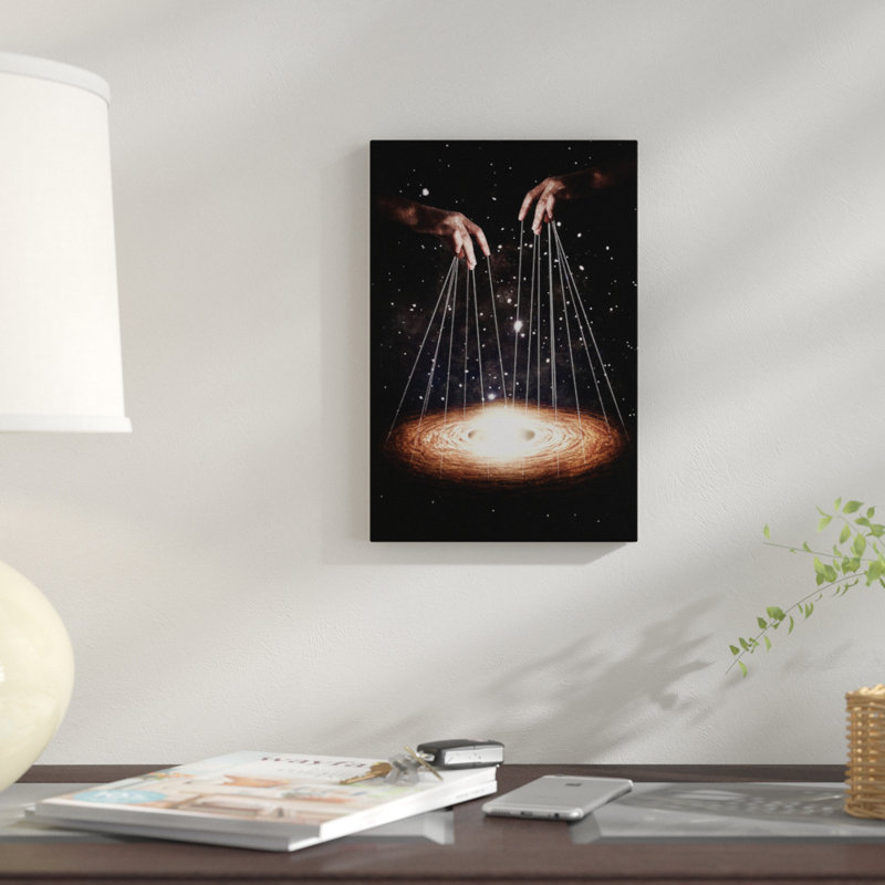 « the puppeteer », impression sur toile, H 12 po x l 8 po x P 0,75 po, Toile tendue, Pas de tapis