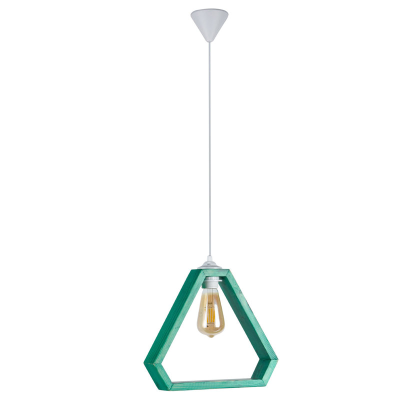 Luminaire suspendu géométrique à 1 lumière Runnells, Vert / blanc