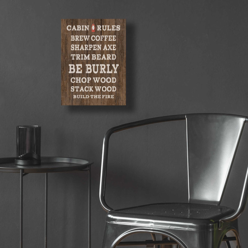 «Cabin Life V Dark Wood» par Sue Schlabach, art mural en verre acrylique, H 16 po x l 12 po x P 0,13 po