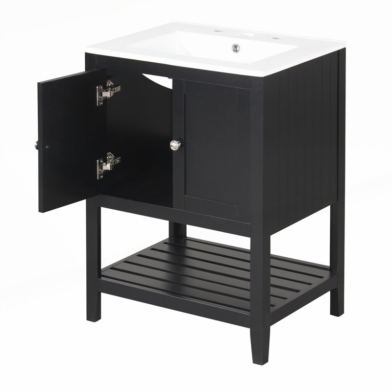 Meuble-lavabo moderne minimaliste avec lavabo en céramique Semilune et beaucoup de rangement, idéal pour les environnements humides et les intérieurs élégants.
